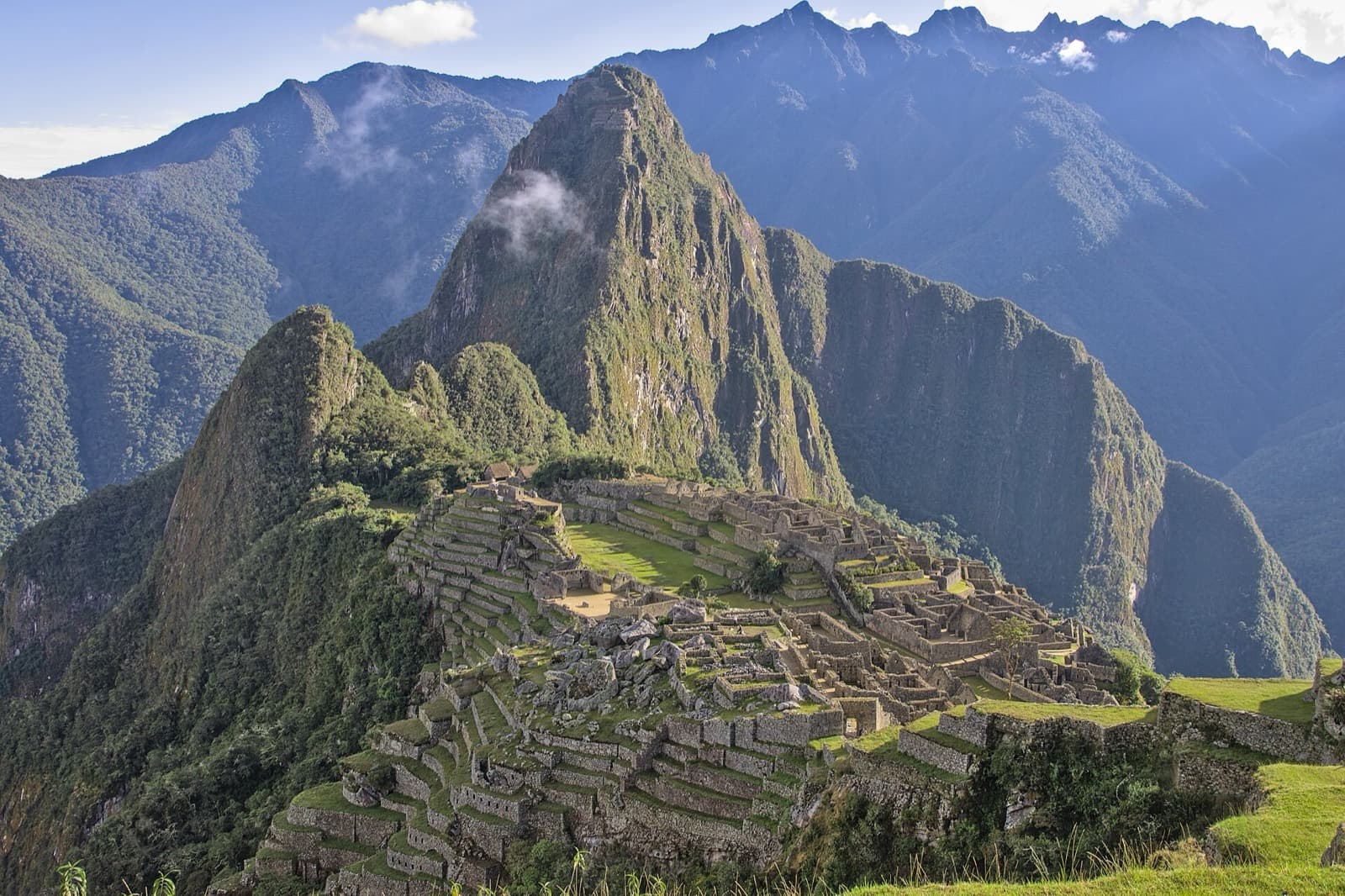 The terraces of Machu Picchu in the Andes, Peru