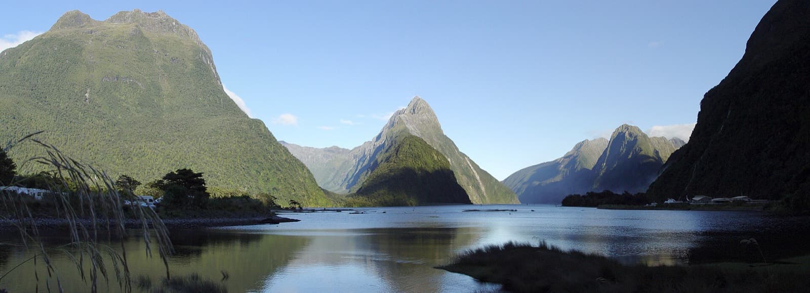 Mitre Peak reflected in Milford Sound, New Zealand